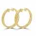 5.26 ct ttw Ladies Round Cut Diamond Inside Outside Hoop Earrings In yellow Gold